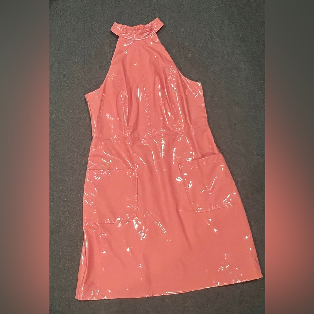 Trina Turk Pink Dianthus Bodycon Halter Mini Dress